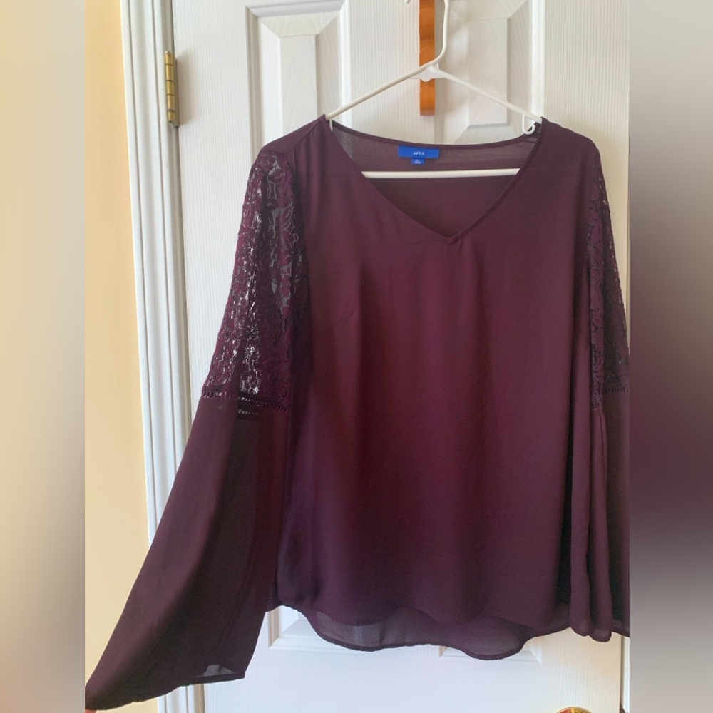 Purple Sheer Lace Blouse